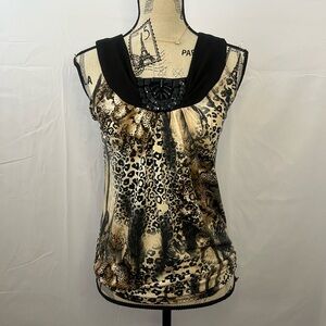 Y2K Leopard Print Bedazzled Top